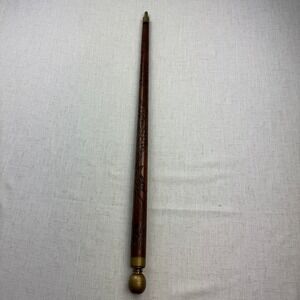 VTG Pool Cue Hand Carved Serpent Wood Dragon Brass Walking Cane Stick Brown